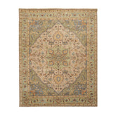 5 x 8  Beige Tan Mint Color Hand Tufted All-Over 100% Wool Traditional Oriental Rug